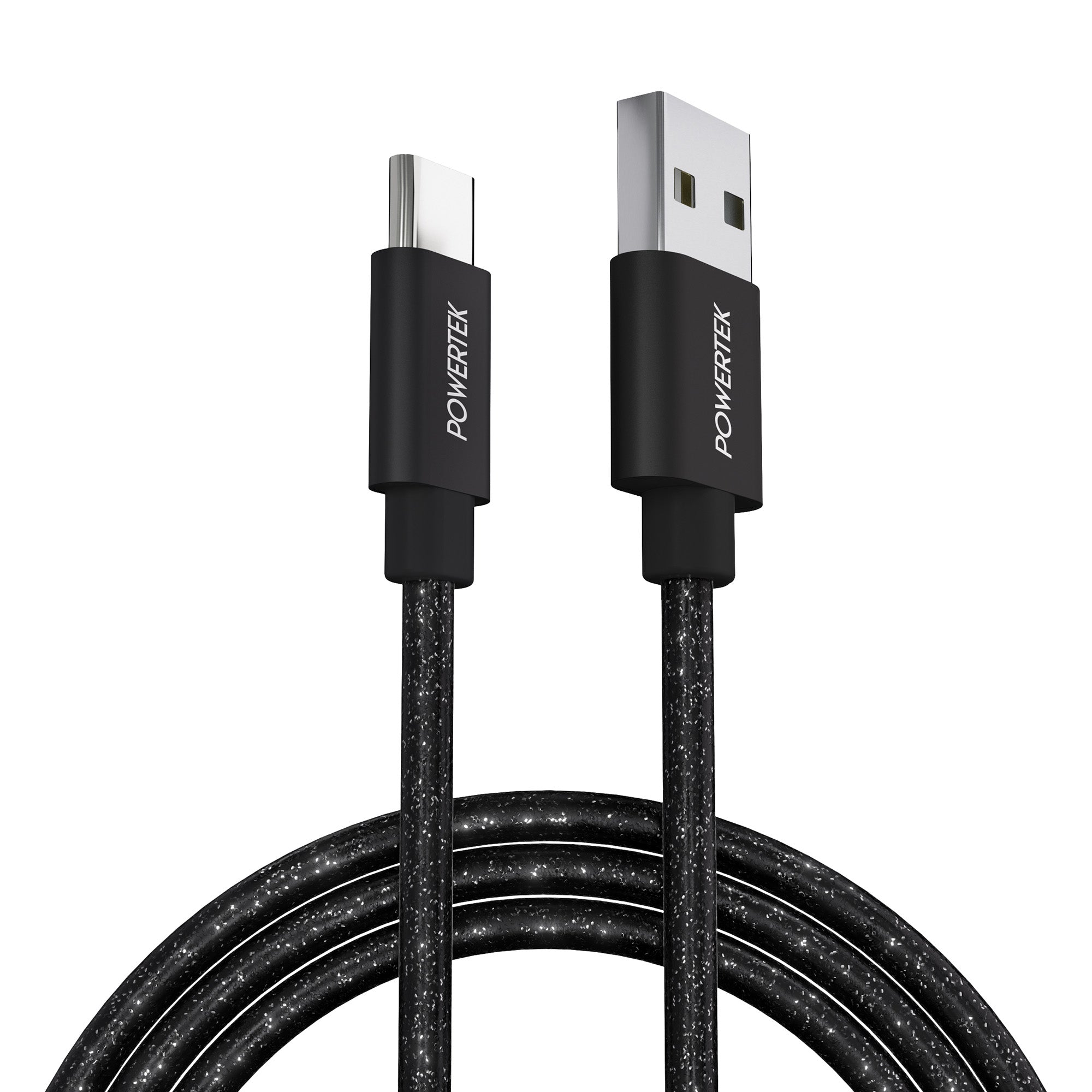Powertek Premium Glitter 6ft USB-A to USB-C Charging Cable