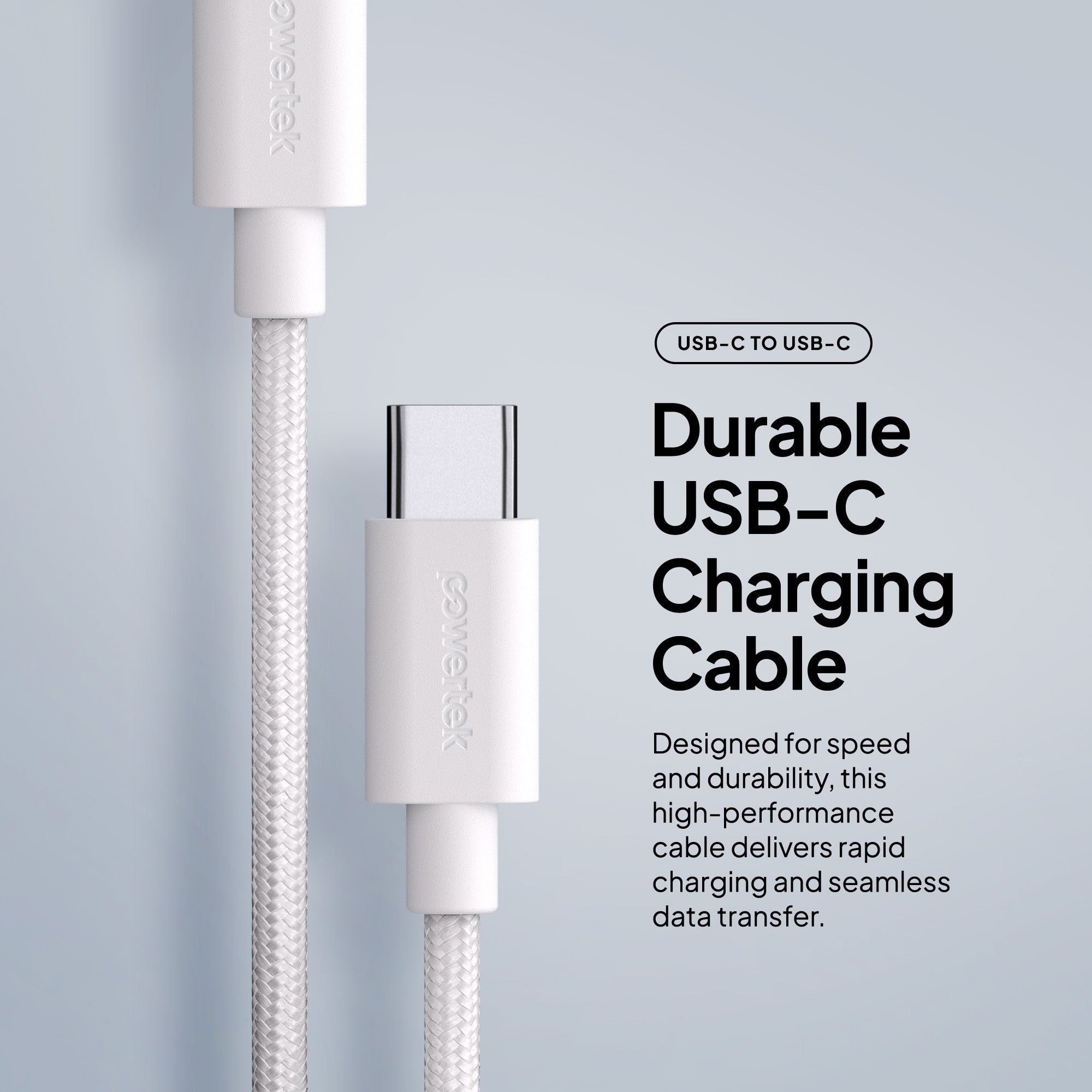 Powertek 40W Bundle with USB-C PD Wall Charger & 5ft USB-C to USB-C Cable