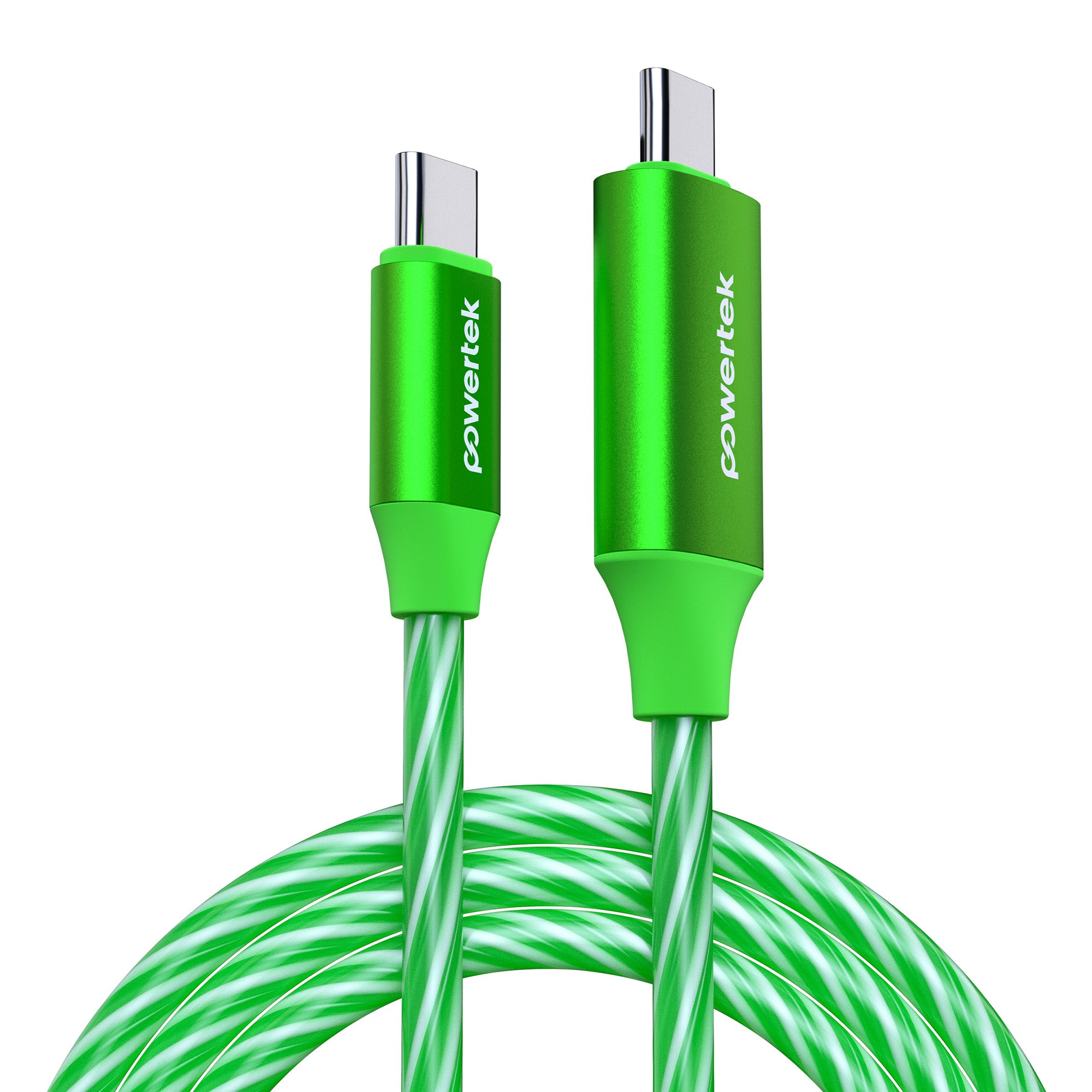Powertek Light-Up 5ft USB-C to USB-C Charging Cable