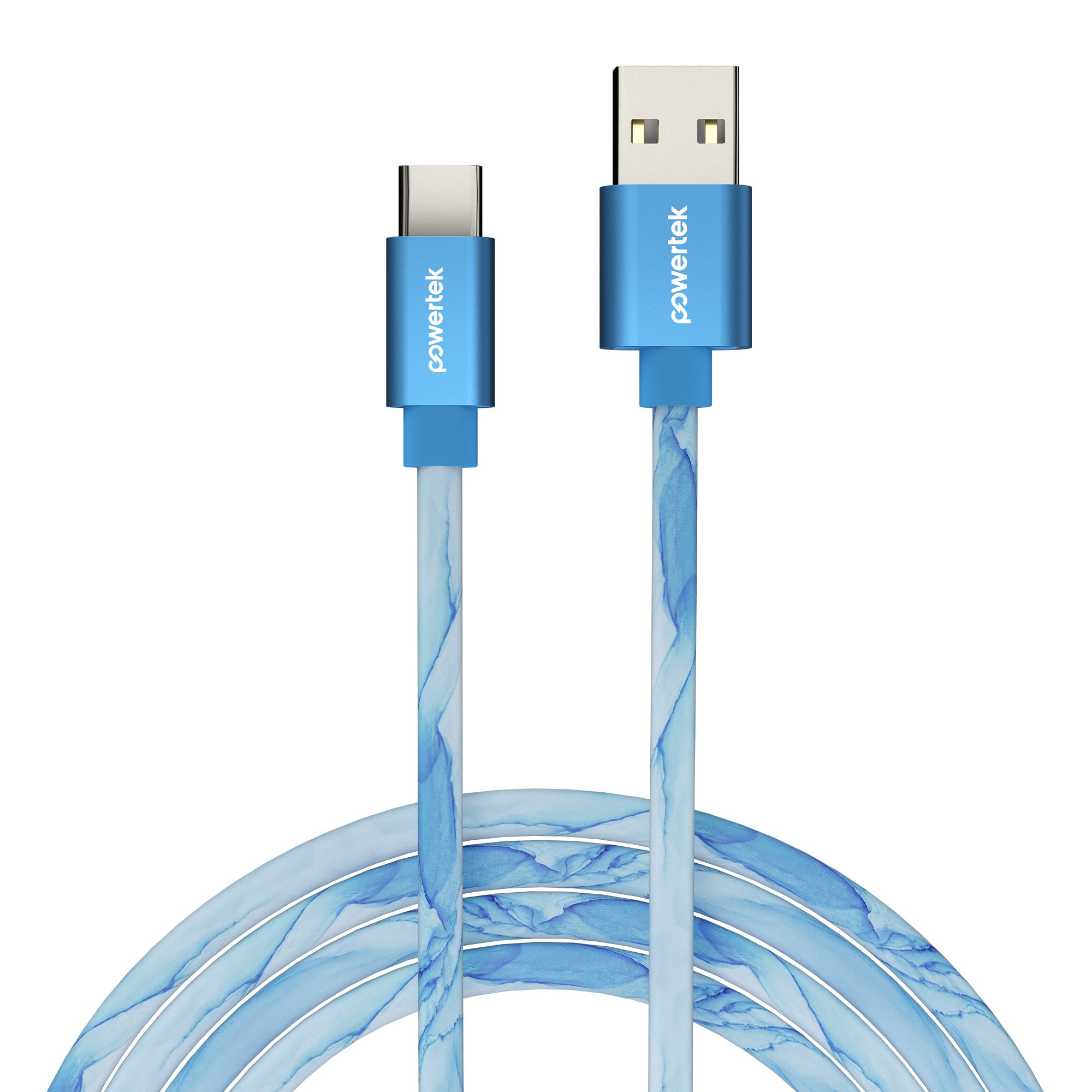 Powertek Marble 6ft USB-A to USB-C Charging Cable