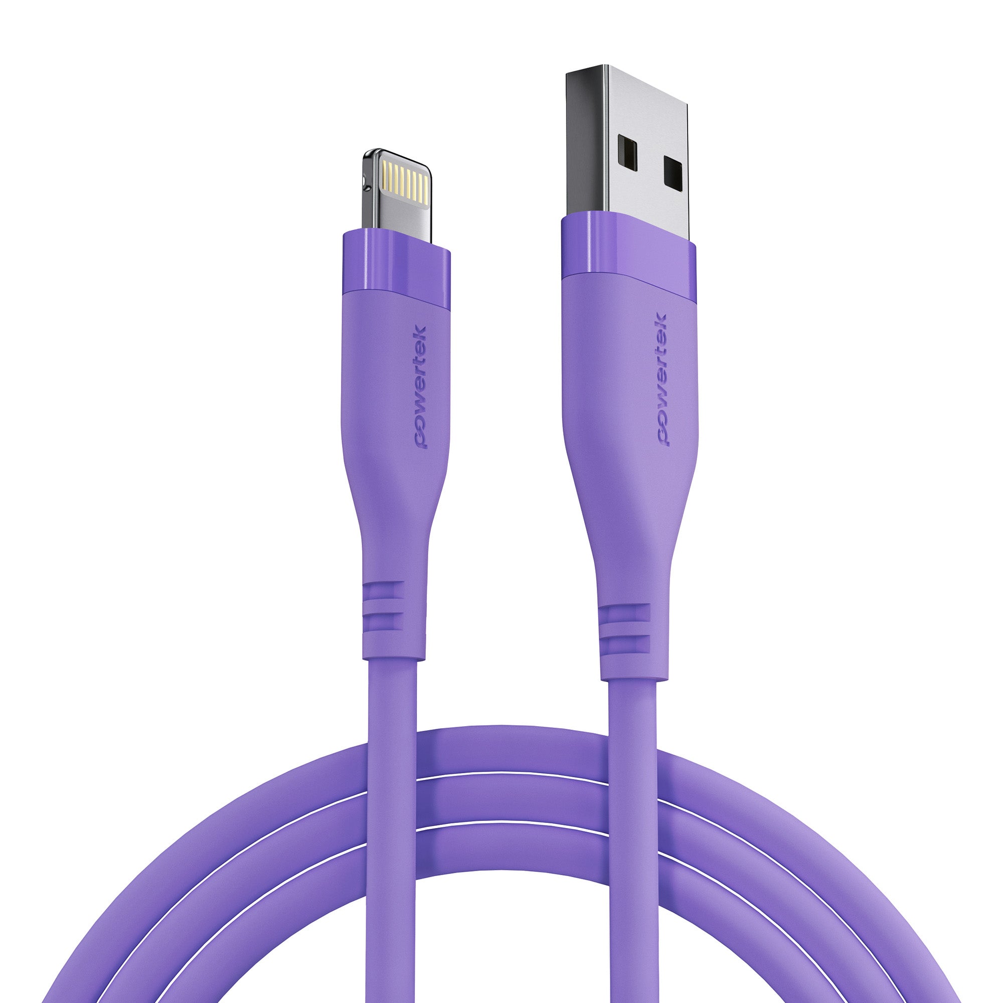 Powertek Neon 6ft USB-A to Lightning Charging Cable