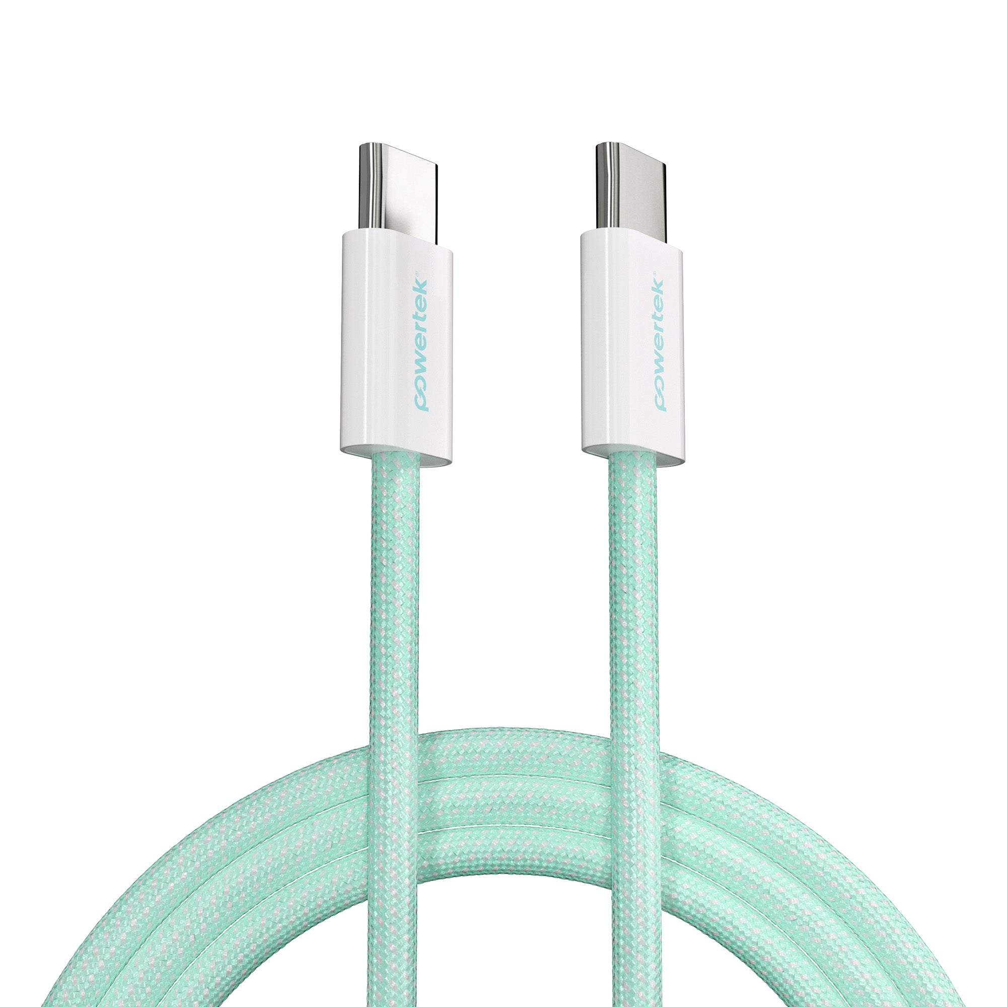 Powertek Pastel Braided 6ft USB-C to USB-C Charging Cable