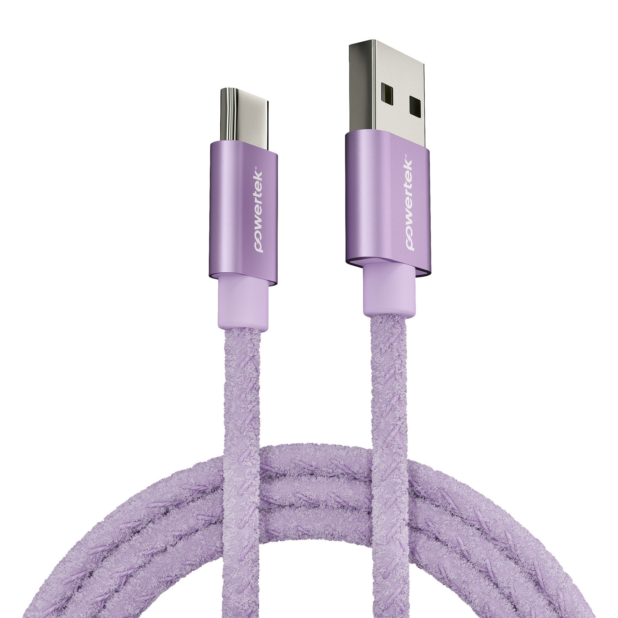 Powertek Pastel Velvet 6ft USB-A to USB-C Charging Cable