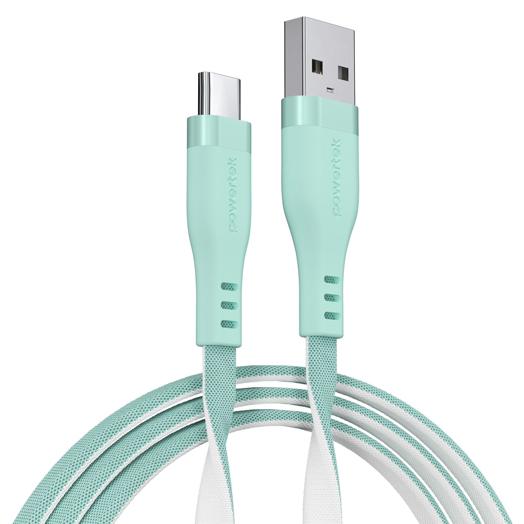 Powertek Two-Tone Pastel 6ft USB-A to USB-C Charging Cable