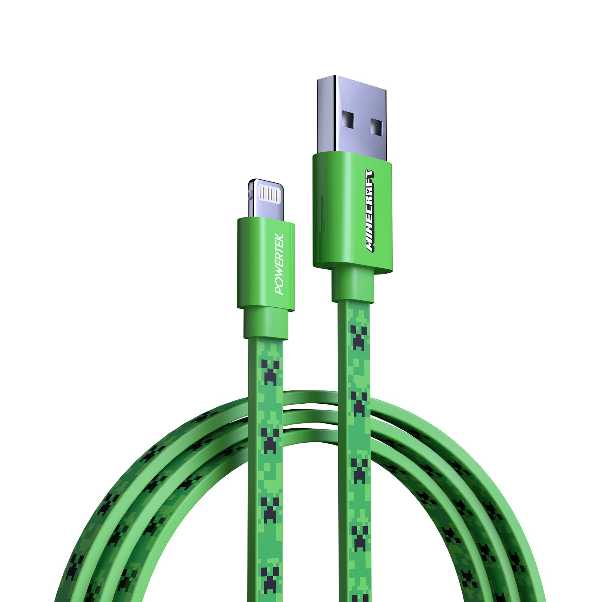 Powertek Minecraft USB-A to Lightning Charging Cable (6ft)